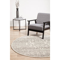 Kiruna 771 Silver Grey Modern Patterned Round Rug - Rugs Of Beauty - 2