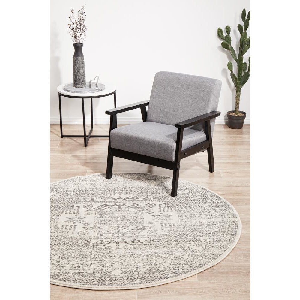 Kiruna 771 Silver Grey Modern Patterned Round Rug - Rugs Of Beauty - 4