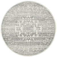 Kiruna 771 Silver Grey Modern Patterned Round Rug - Rugs Of Beauty - 1