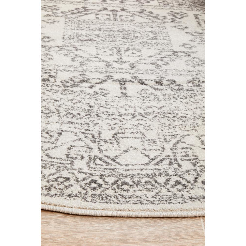 Kiruna 771 Silver Grey Modern Patterned Round Rug - Rugs Of Beauty - 7