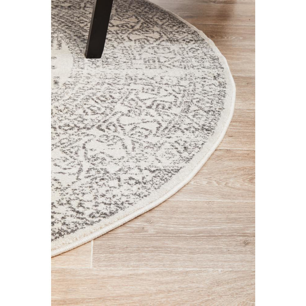 Kiruna 771 Silver Grey Modern Patterned Round Rug - Rugs Of Beauty - 6