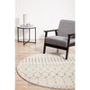 Kiruna 772 Silver Grey Cream Transitional Trellis Patterned Round Rug - Rugs Of Beauty - 2