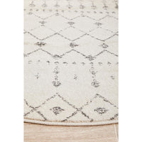 Kiruna 772 Silver Grey Cream Transitional Trellis Patterned Round Rug - Rugs Of Beauty - 7