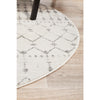 Kiruna 772 Silver Grey Cream Transitional Trellis Patterned Round Rug - Rugs Of Beauty - 6