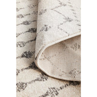 Kiruna 772 Silver Grey Cream Transitional Trellis Patterned Round Rug - Rugs Of Beauty - 9