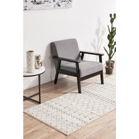 Kiruna 772 Silver Grey Cream Transitional Trellis Patterned Runner Rug - Rugs Of Beauty - 3