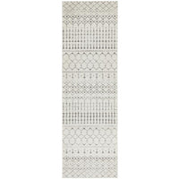 Kiruna 772 Silver Grey Cream Transitional Trellis Patterned Runner Rug - Rugs Of Beauty - 1
