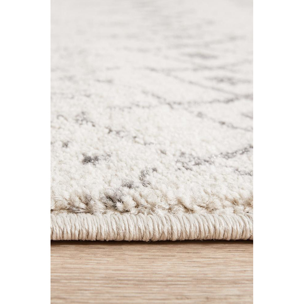 Kiruna 772 Silver Grey Cream Transitional Trellis Patterned Runner Rug - Rugs Of Beauty - 8