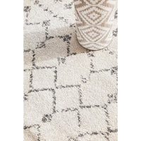 Kiruna 772 Silver Grey Cream Transitional Trellis Patterned Runner Rug - Rugs Of Beauty - 5