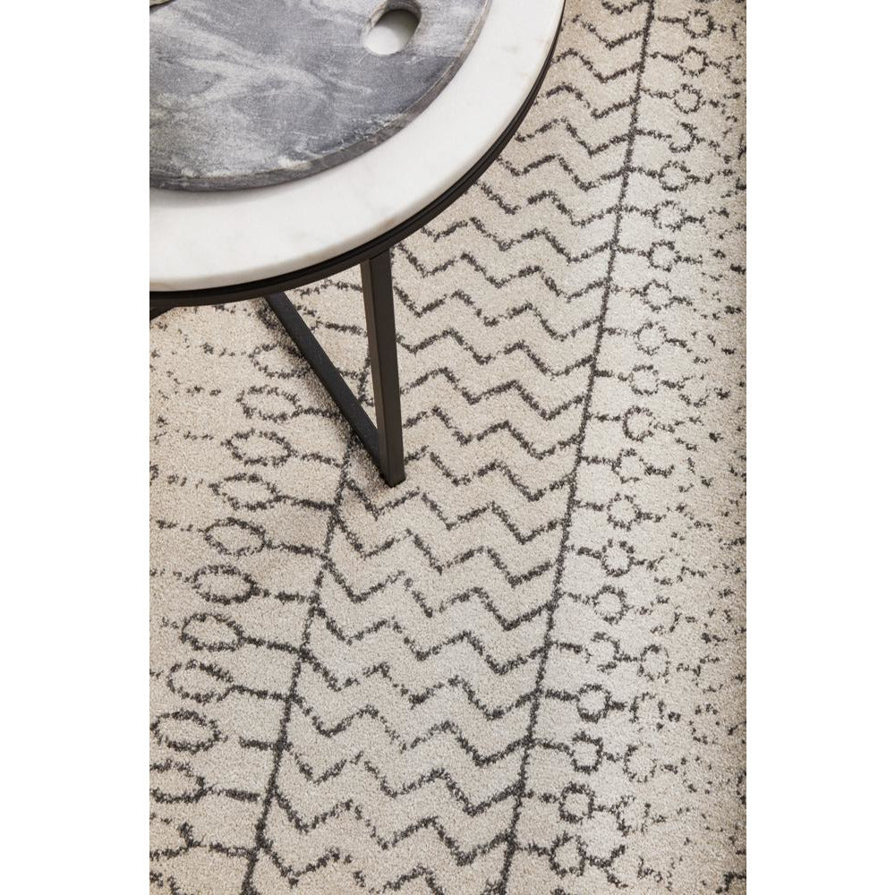 Kiruna 773 Silver Grey Cream Transitional Patterned Round Rug - Rugs Of Beauty - 5