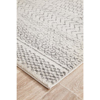 Kiruna 773 Silver Grey Cream Transitional Patterned Runner Rug - Rugs Of Beauty - 6