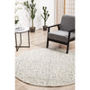 Kiruna 774 Silver Grey Cream Transitional Floral Trellis Patterned Round Rug - Rugs Of Beauty - 3