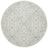 Kiruna 774 Silver Grey Cream Transitional Floral Trellis Patterned Round Rug - Rugs Of Beauty - 1