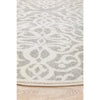 Kiruna 774 Silver Grey Cream Transitional Floral Trellis Patterned Round Rug - Rugs Of Beauty - 7