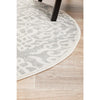 Kiruna 774 Silver Grey Cream Transitional Floral Trellis Patterned Round Rug - Rugs Of Beauty - 6
