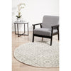 Kiruna 774 Silver Grey Cream Transitional Floral Trellis Patterned Round Rug - Rugs Of Beauty - 2