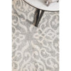 Kiruna 774 Silver Grey Cream Transitional Floral Trellis Patterned Runner Rug - Rugs Of Beauty - 5