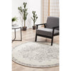 Kiruna 775 Silver Grey Cream Transitional Medallion Patterned Round Rug - Rugs Of Beauty - 3