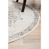 Kiruna 775 Silver Grey Cream Transitional Medallion Patterned Round Rug - Rugs Of Beauty - 6