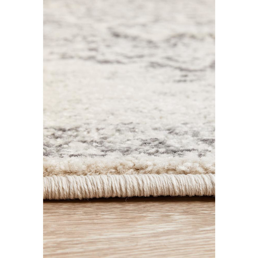 Kiruna 775 Silver Grey Cream Transitional Medallion Patterned Round Rug - Rugs Of Beauty - 8