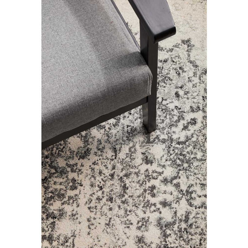 Kiruna 775 Silver Grey Cream Transitional Medallion Patterned Round Rug - Rugs Of Beauty - 5