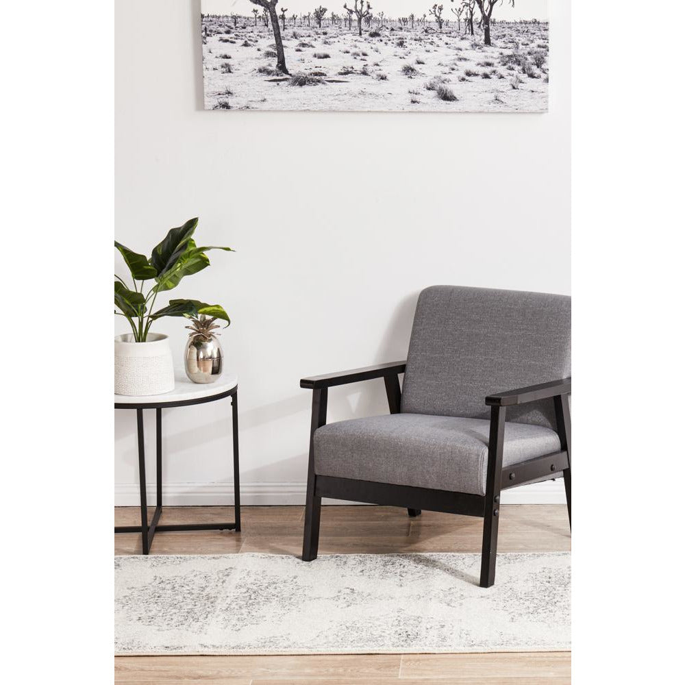 Kiruna 775 Silver Grey Cream Transitional Medallion Patterned Runner Rug - Rugs Of Beauty - 4