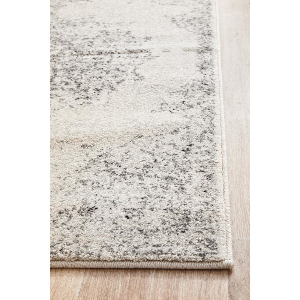 Kiruna 775 Silver Grey Cream Transitional Medallion Patterned Runner Rug - Rugs Of Beauty - 7