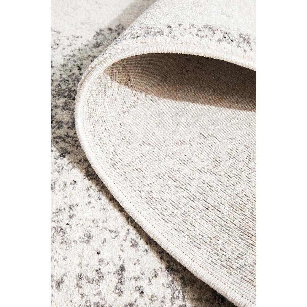 Kiruna 775 Silver Grey Cream Transitional Medallion Patterned Runner Rug - Rugs Of Beauty - 9