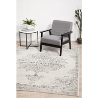 Kiruna 775 Silver Grey Cream Transitional Medallion Patterned Rug - Rugs Of Beauty - 4