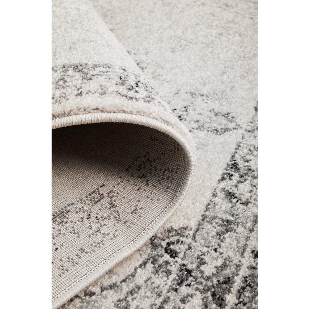 Kiruna 775 Silver Grey Cream Transitional Medallion Patterned Rug - Rugs Of Beauty - 9