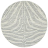 Kiruna 776 Silver Grey Cream Transitional Animal Patterned Round Rug - Rugs Of Beauty - 1