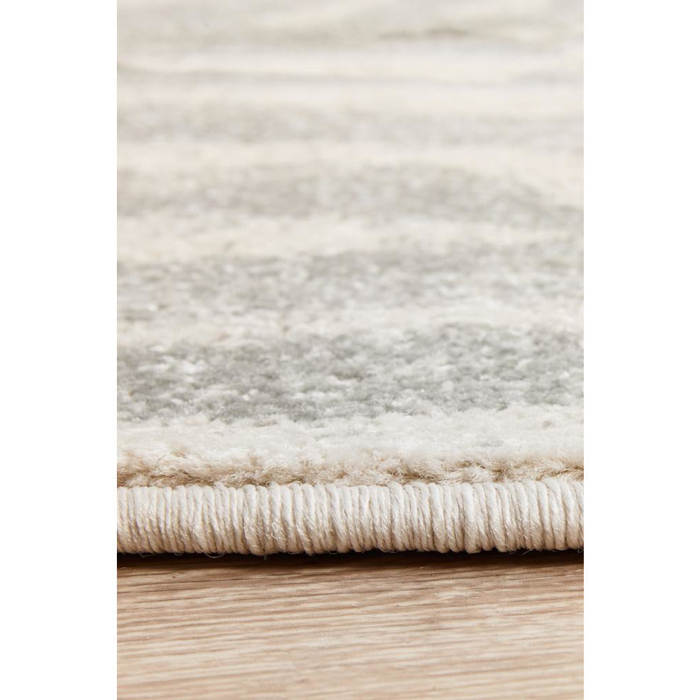 Kiruna 776 Silver Grey Cream Transitional Animal Patterned Round Rug - Rugs Of Beauty - 8