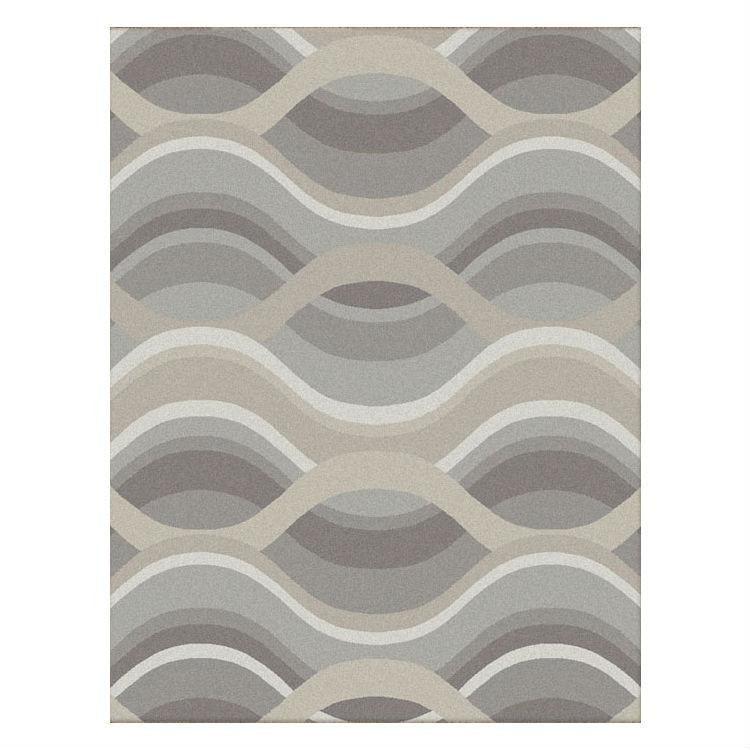 Caldwell Beige Thick Wave Abstract Patterned Modern Rug - 1