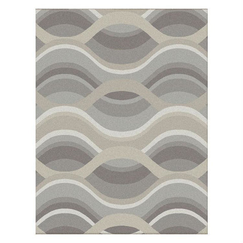 Caldwell Beige Thick Wave Abstract Patterned Modern Rug - 1