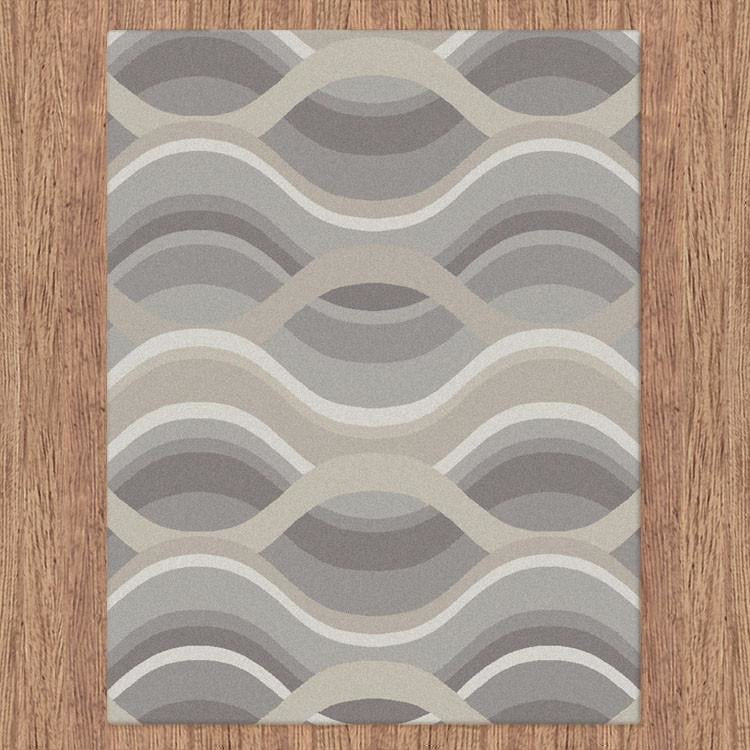 Caldwell Beige Thick Wave Abstract Patterned Modern Rug - 4