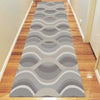 Caldwell Beige Thick Wave Abstract Patterned Modern Rug Runner