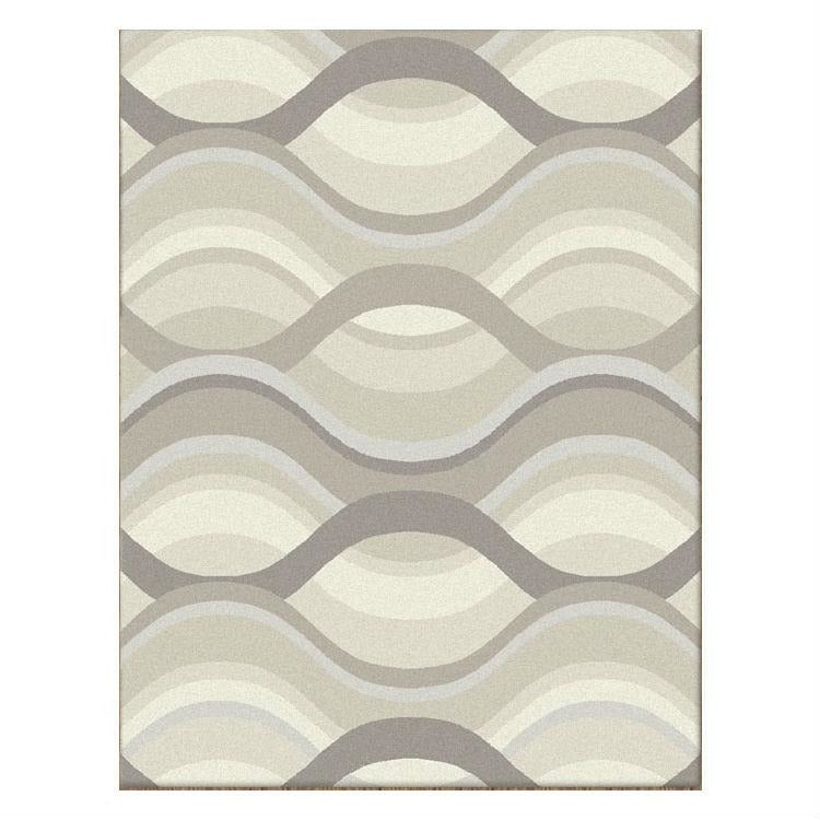 Caldwell Cream Thick Wave Abstract Patterned Modern Rug - 1
