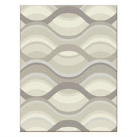 Caldwell Cream Thick Wave Abstract Patterned Modern Rug - 1
