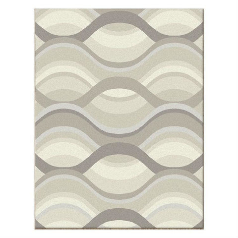 Caldwell Cream Thick Wave Abstract Patterned Modern Rug - 1
