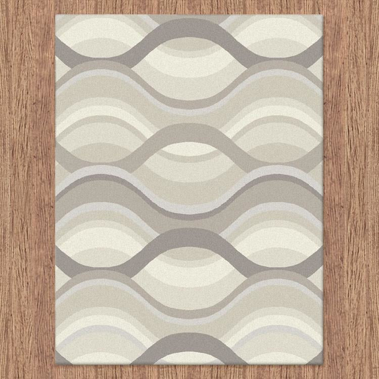 Caldwell Cream Thick Wave Abstract Patterned Modern Rug - 6