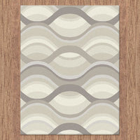 Caldwell Cream Thick Wave Abstract Patterned Modern Rug - 6