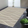 Caldwell Beige Thin Wave Abstract Patterned Modern Rug - 5
