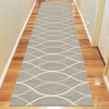 Caldwell Beige Thin Wave Abstract Patterned Modern Rug Runner