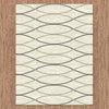 Caldwell Cream Thin Wave Abstract Patterned Modern Rug - 4