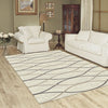 Caldwell Cream Thin Wave Abstract Patterned Modern Rug - 5
