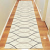 Caldwell Cream Thin Wave Abstract Patterned Modern Rug Runner
