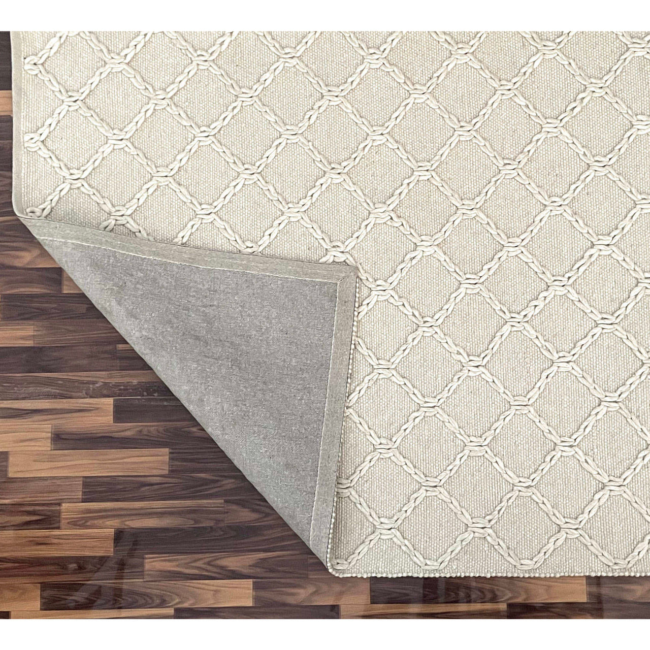 Agartha 2201 Wool Polyester Cream Trellis Rug - Rugs Of Beauty - 3