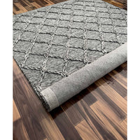 Agartha 2201 Wool Polyester Grey Trellis Rug - Rugs Of Beauty - 4