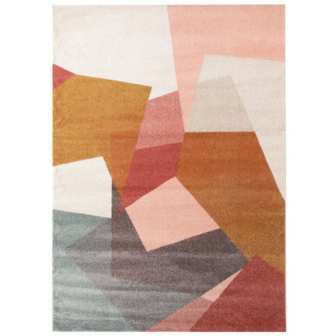 Lima Blush Abstract Geometric Patterned Modern Rug - Rugs Of Beauty - 1