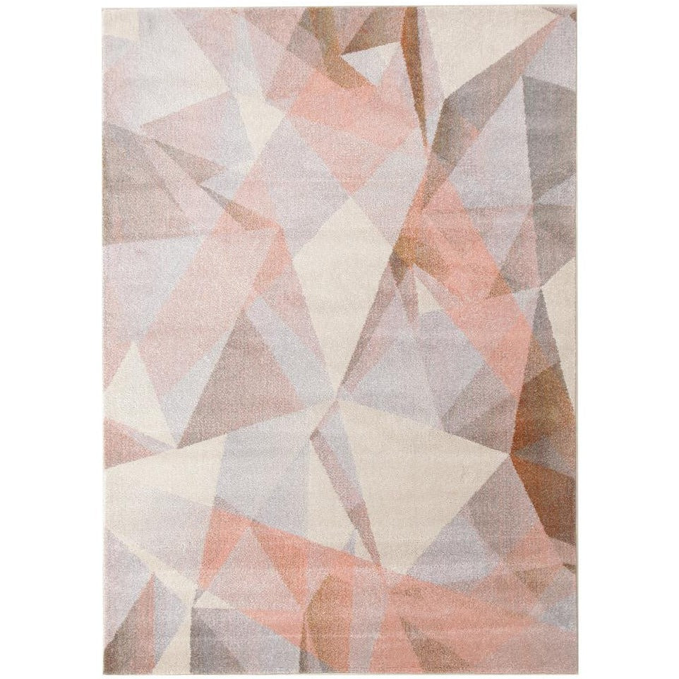 Lima Blush Pastel Abstract Geometric Patterned Modern Rug - Rugs Of Beauty - 1